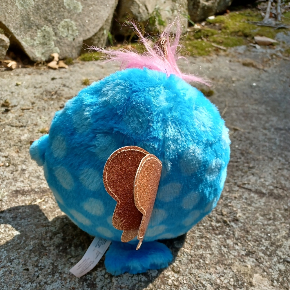 ✓Zuru Rainbowcorn Blue Parrot Unicorn Plush Pink Heart Stuff Toy Glitter Eyes - Picture 4 of 9
